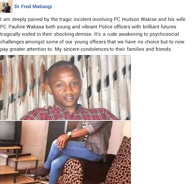 Kenyan police officer kills his wife then shoots himself after she accused him of infidelity
