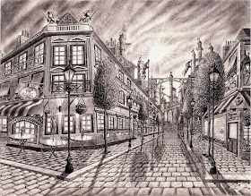 01-Canterlot-streets-Josh-Sung-Strong-Pencil-Fantasy-Drawings-www-designstack-co