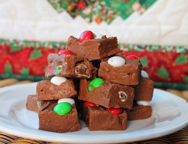 3 Ingredient M&M Fudge Recipe - Six Sisters Stuff