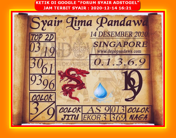 Forum Syair Adstogel 6 Desember 2020