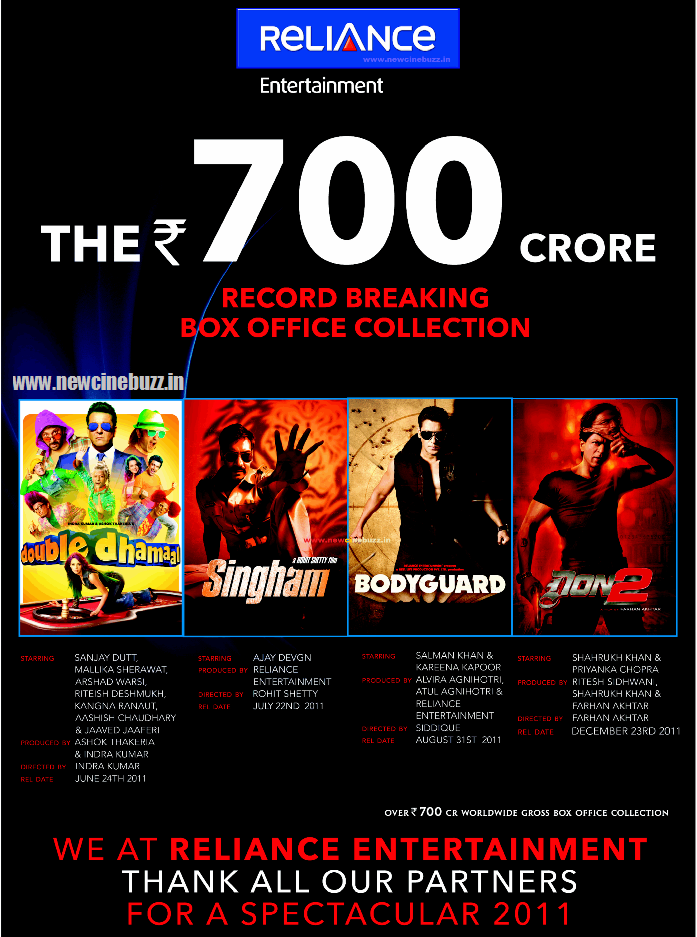 Way 2 Gossips Reliance Entertainment Recors Box Office Collection Of 700crs in 4 Films