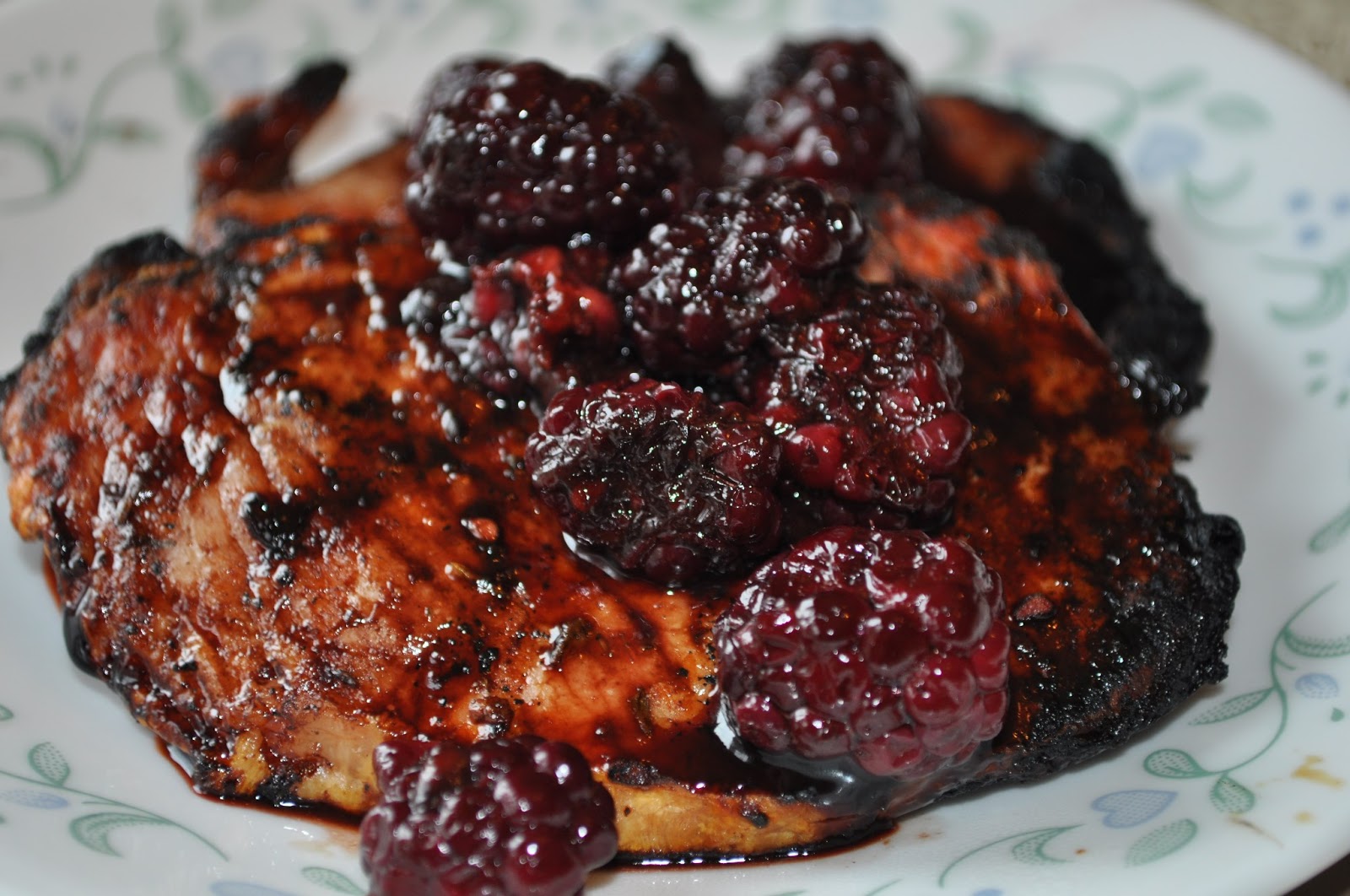 Life in my Kitchen...and beyond: #990: Blackberry Glazed Grilled Pork Chops