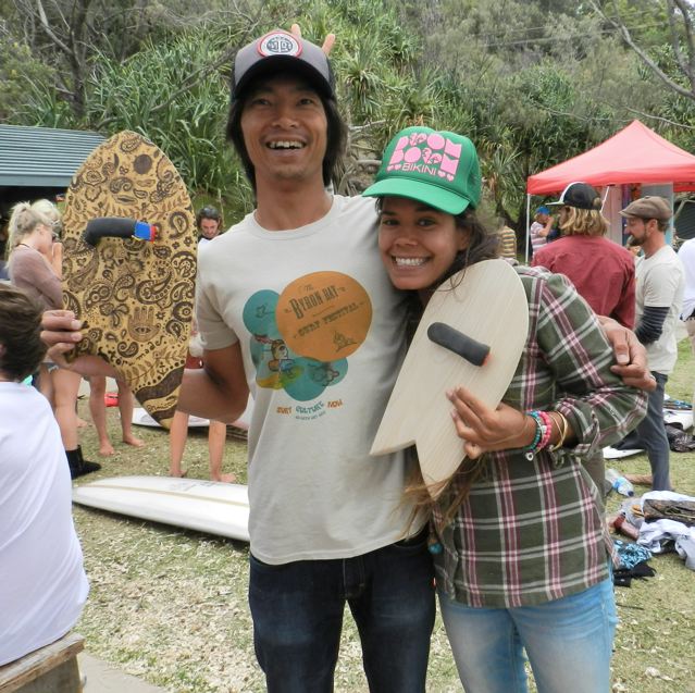 Wooden Surfboards Hand plane classes at the Byron Bay Surf Festival