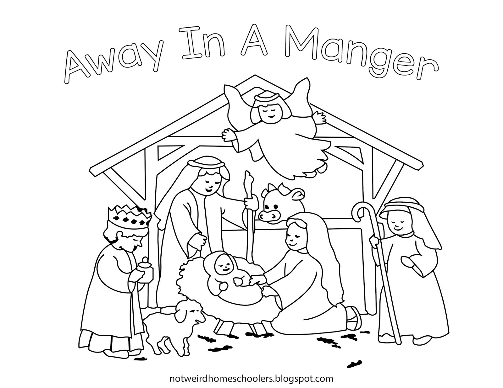FREE HOMESCHOOLING RESOURCE!!! Nativity Scene Coloring Page