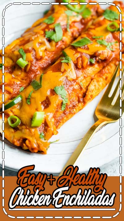 These healthy chicken enchiladas are packed with flavor and nutritious ingredients! The homemade enchilada sauce is the star of this recipe. The filling is full of flavor, corn, and black beans! Made with corn tortillas for a healthy and easy gluten-free weeknight meal. Freezer-friendly and perfect for meal prep! These healthy chicken enchiladas are packed with flavor and nutritious ingredients! The homemade enchilada sauce is the star of this recipe. The filling is full of flavor, corn, and black beans! Made with corn tortillas for a healthy and easy gluten-free weeknight meal. Freezer-friendly and perfect for meal prep!