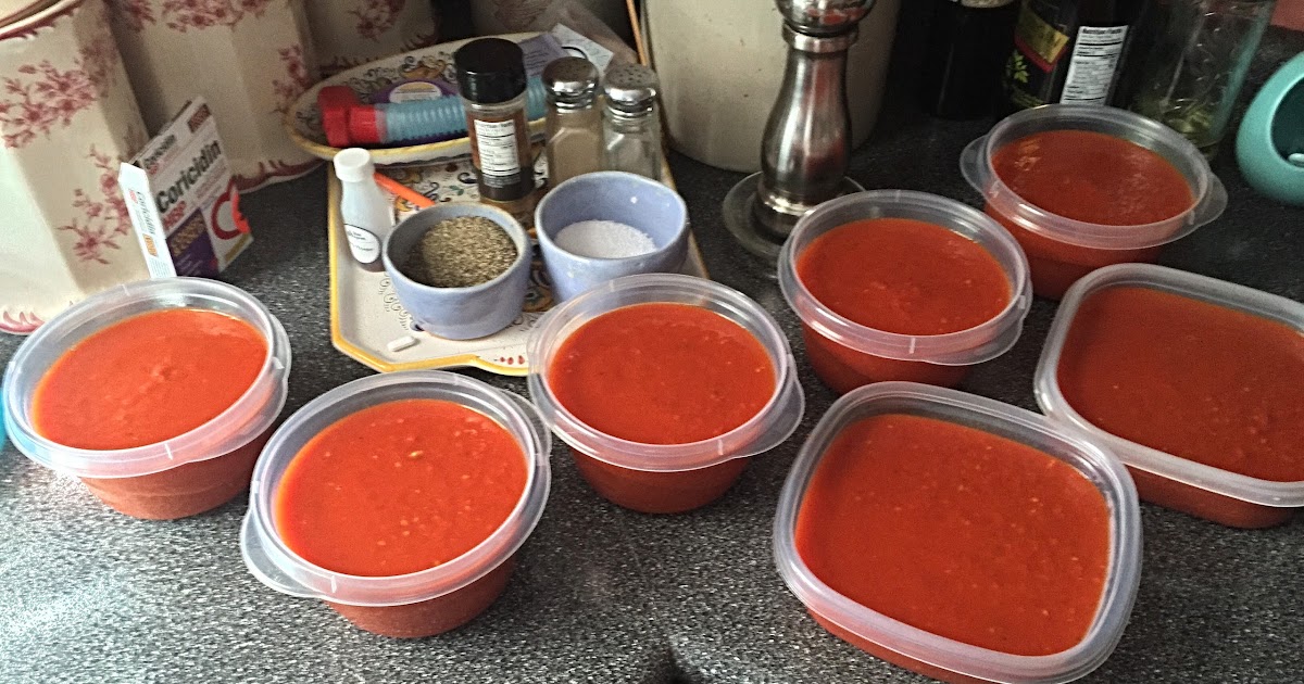 Close up of Easy Garden Fresh Tomato Sauce simmering in a pot