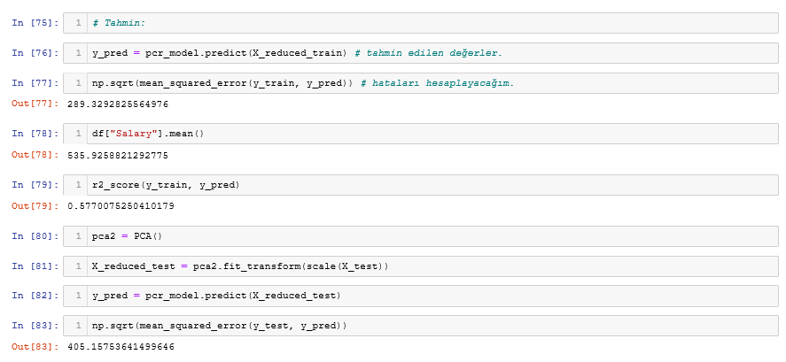 Python - PCR ve PLSR Regresyon Modelleri