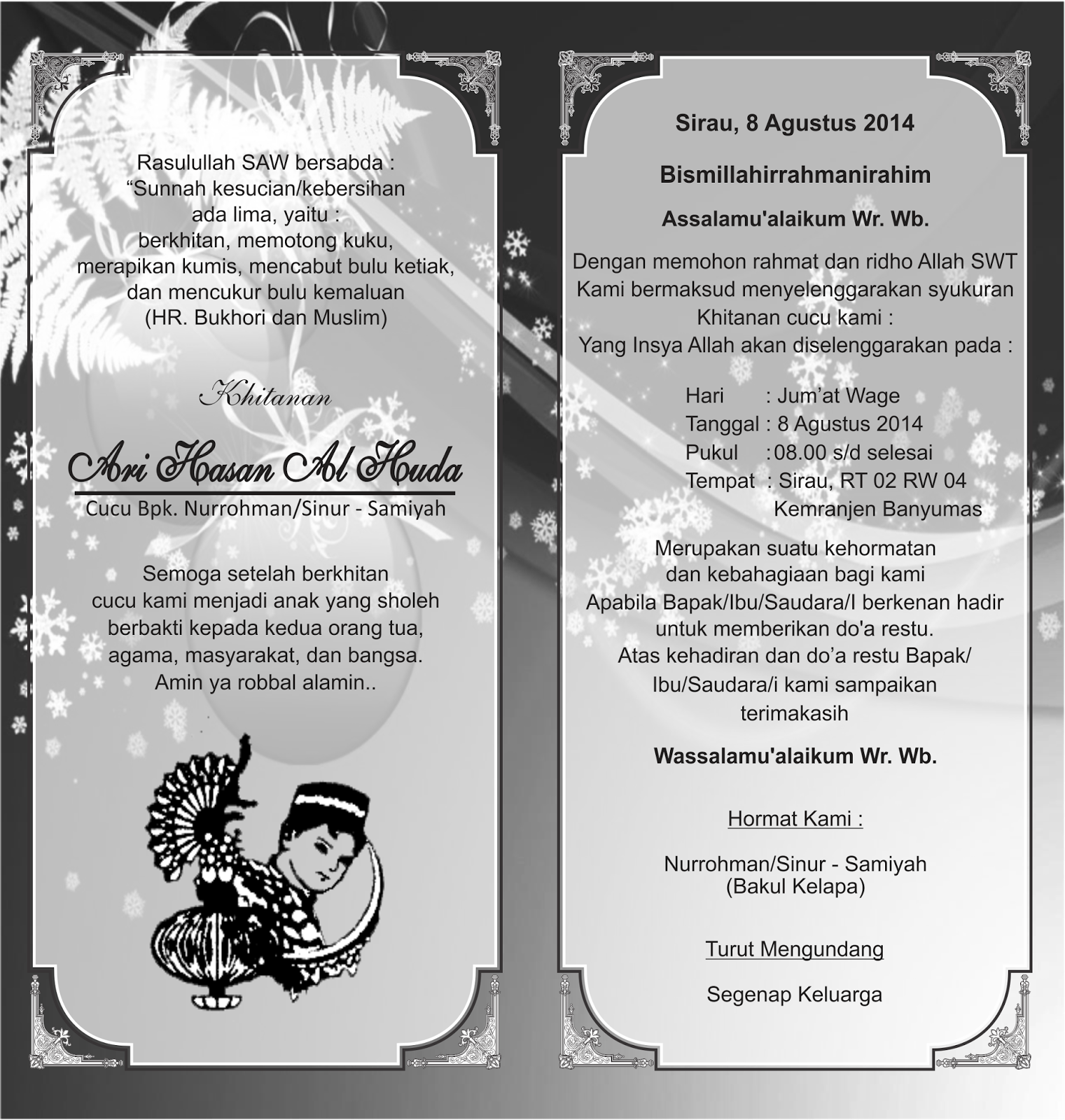 750 Contoh Undangan Sunatan Rasul Gratis Contoh Undangan