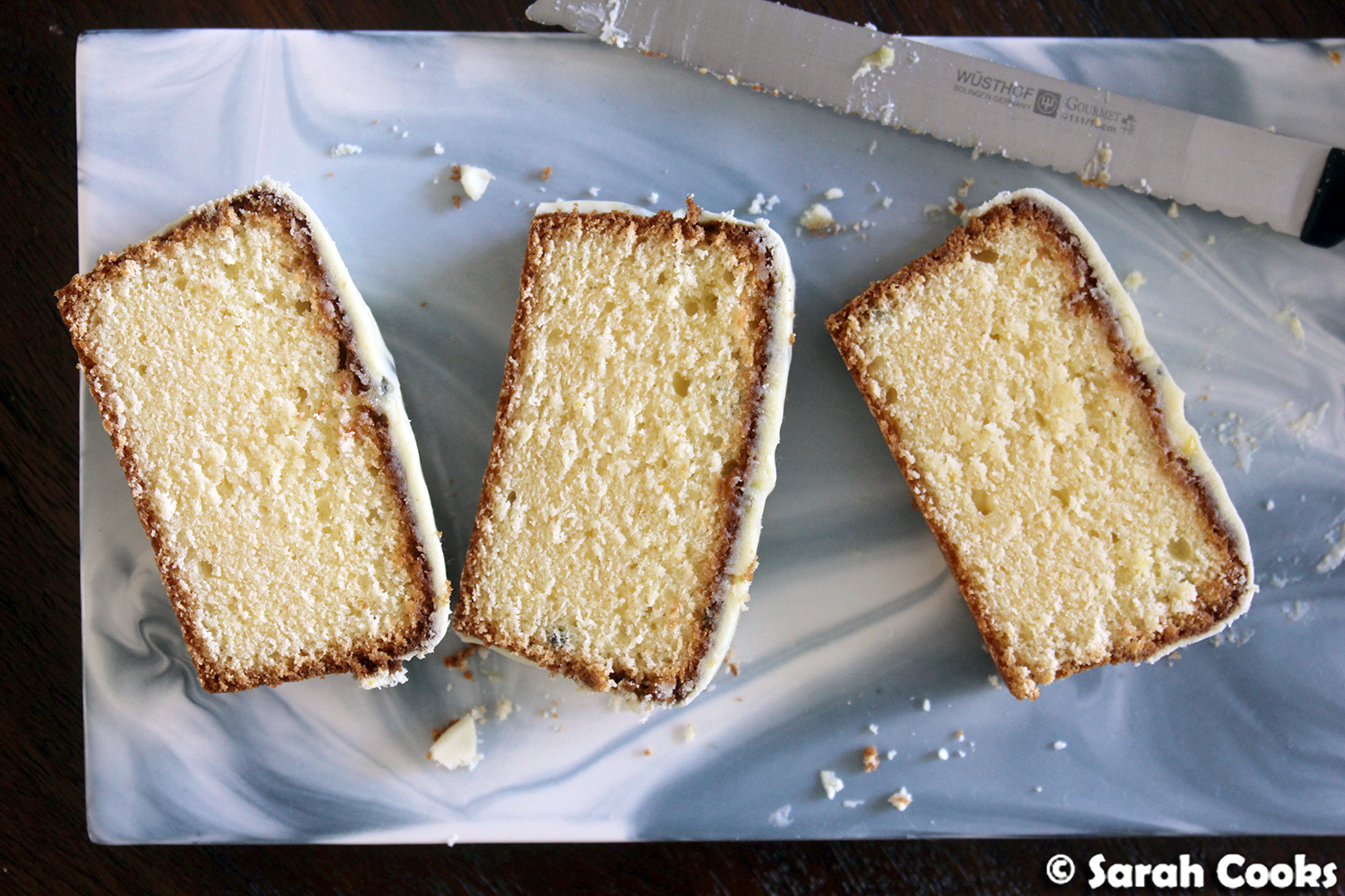 Sarah Cooks Petite Passionfruit Loaf Cake with Sour Cream Glaze