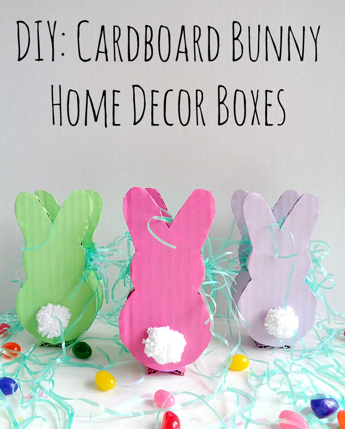 DIY Cardboard Bunny Home Decor Boxes Running With A Glue Gun