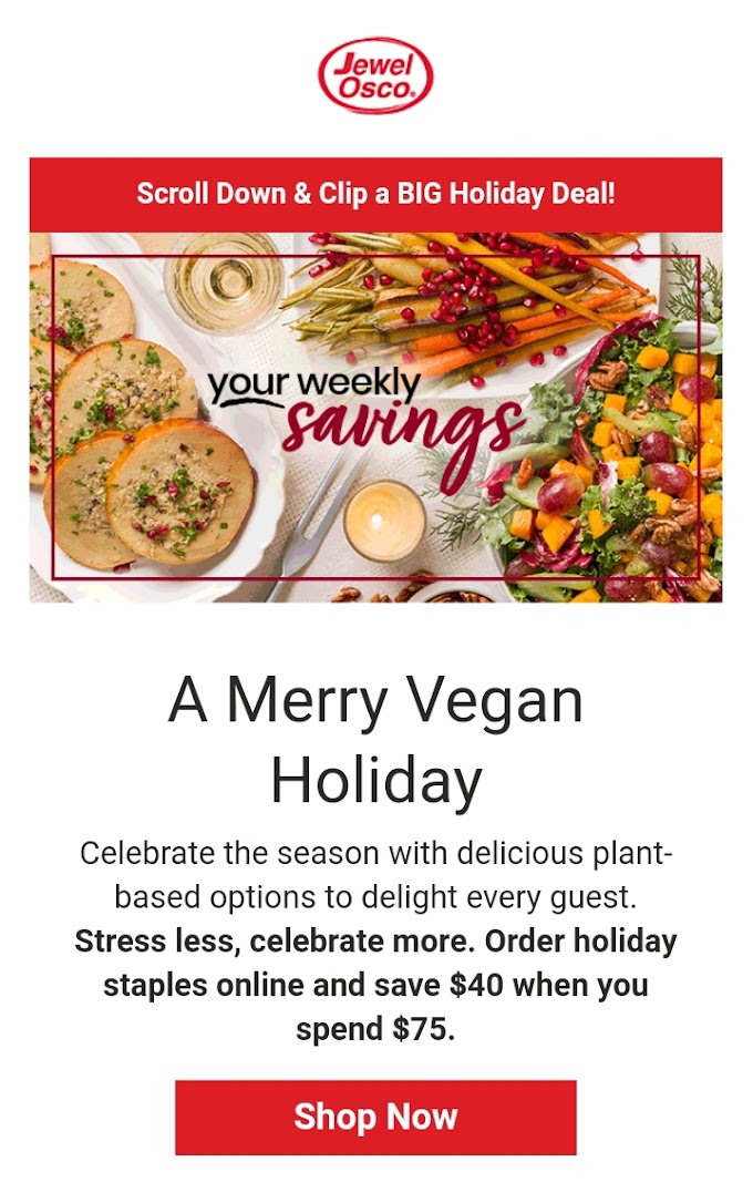 JEWEL OSCO $40 OFF $75 COUPON! ONLINE ORDERS ONLY!