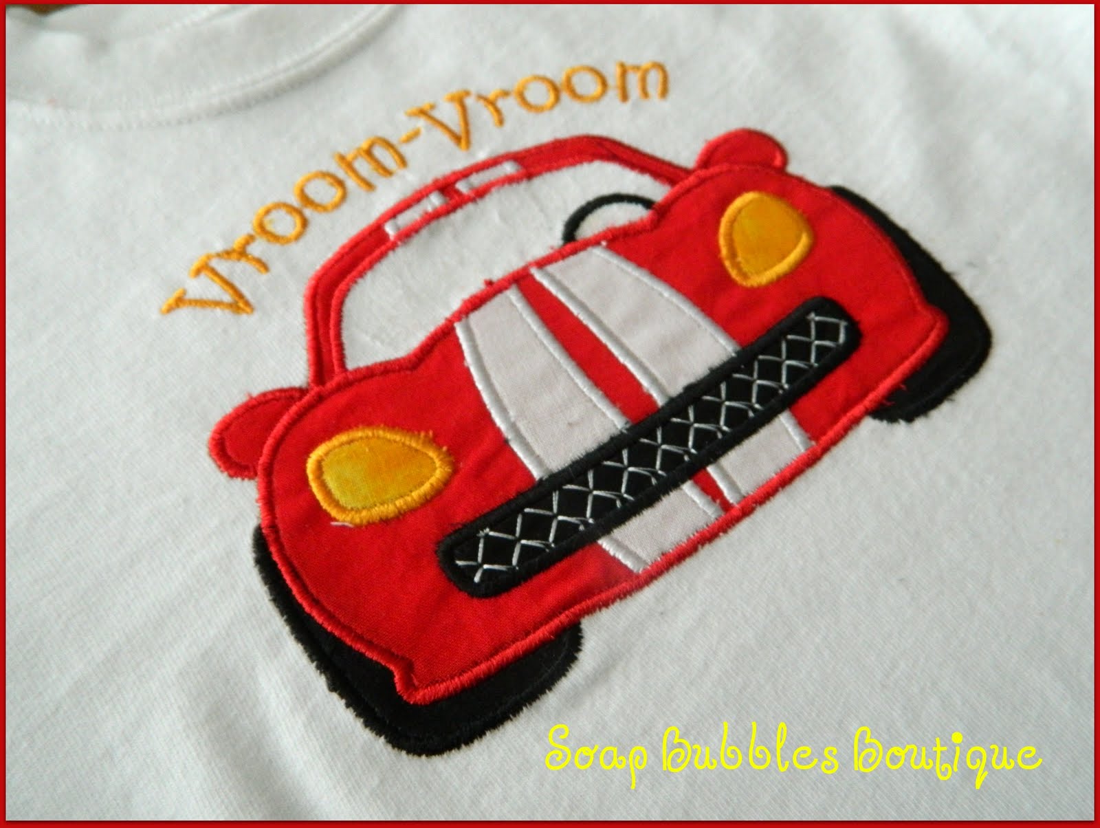 Soap Bubbles Boutique: Vroom Vroom Race car in Red!