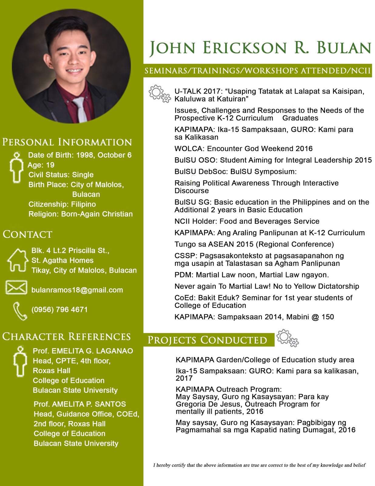 Curriculum vitae example image