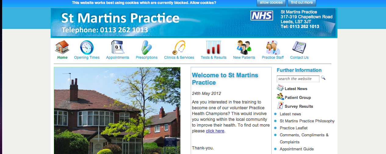 Final Major Project Current St Martins Practice site