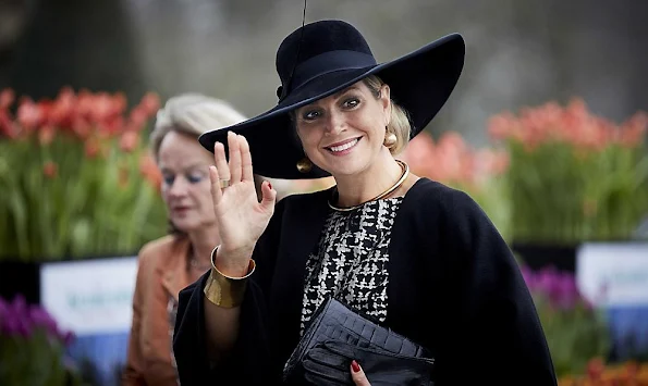 Queen Maxima of The Netherlands arrives to attend the award ceremony for the Tuinbouw Ondernemersprijs 2016 (Agriculture Entrepreneur Prize) at the Keukenhof flower show on January 6, 2016 in Lisse