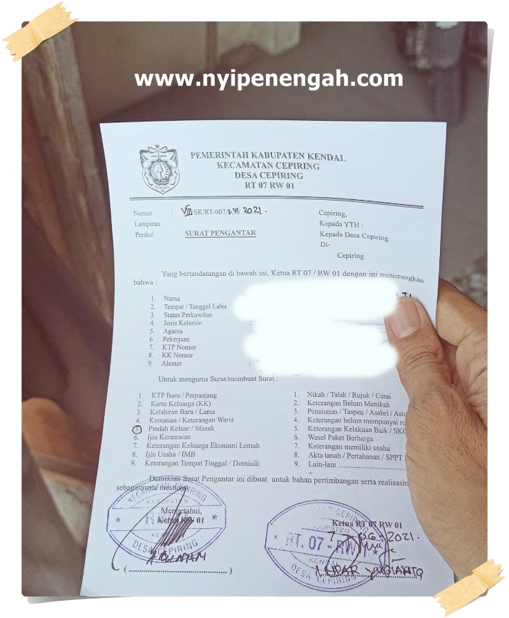 Cara Mengurus Surat Pindah Domisili - Nyi Penengah Dewanti