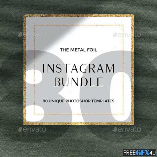 Graphicriver - 80 Instagram Posts Bundle Metal Foil 80 Instagram Posts Bundle Metal Foil