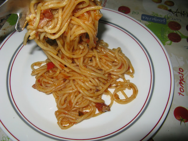 Espaguetis Con Bacon Y Chorizo (olla Schneider) 
