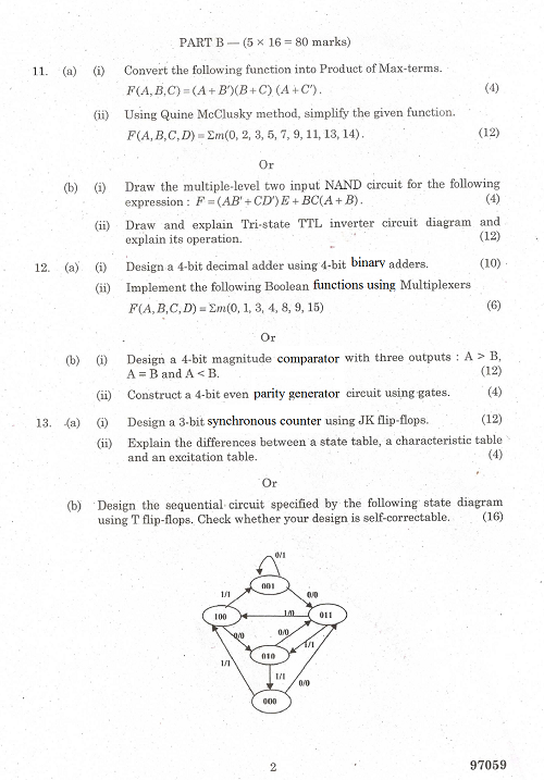 EC6302 Digital Electronics Nov Dec 2014 Question Paper University