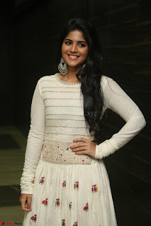 Megha Akash in beautiful White Anarkali Dress at Pre release function of Movie LIE ~ Celebrities Galleries 007