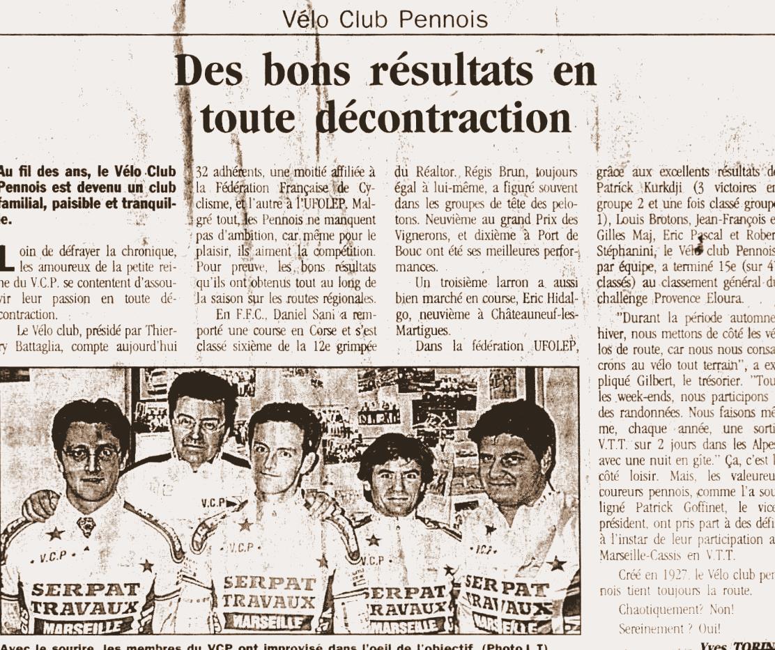 VELO CLUB PENNOIS: HISTOIRE DU VELO CLUB