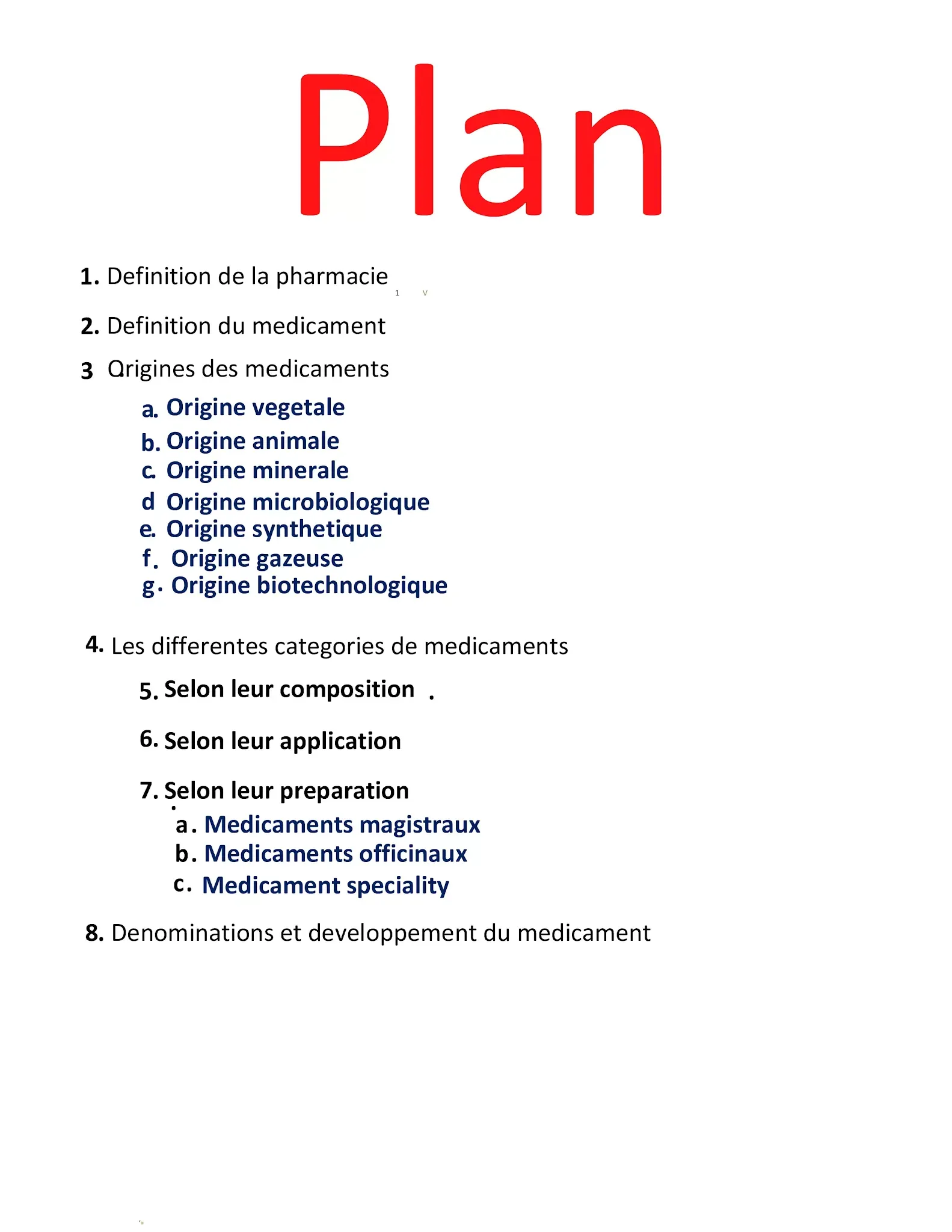 Plan du Cours 1 Du Module Pharmacologie
