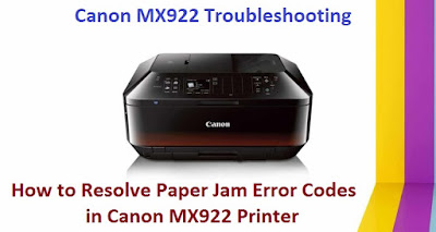 How do you fix a paper jam issue on Canon MX922 Printer