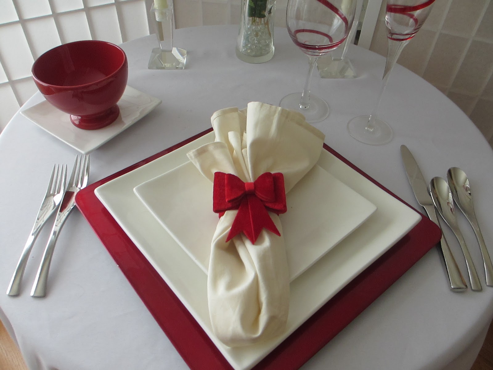 Table for One Red and White Table