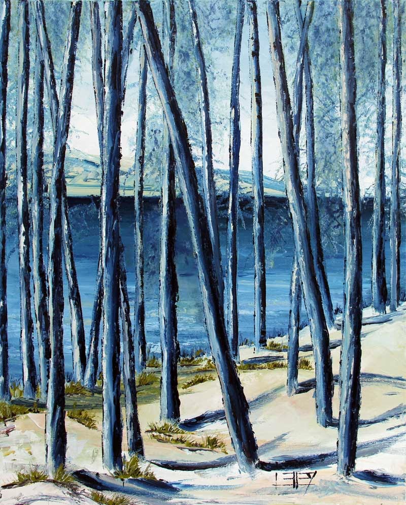 Blue Forest By Lisa Elley Palette Knife Painting In Oil Palette