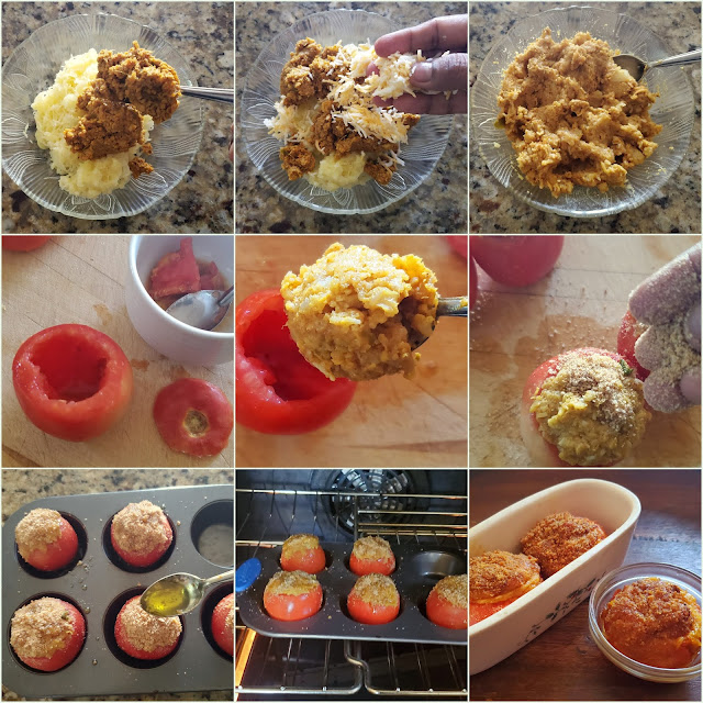 images of Stuffed Baked Tomatoes / Baked Tomatoes / Stuffed Tomatoes With Potato and Cauliflower