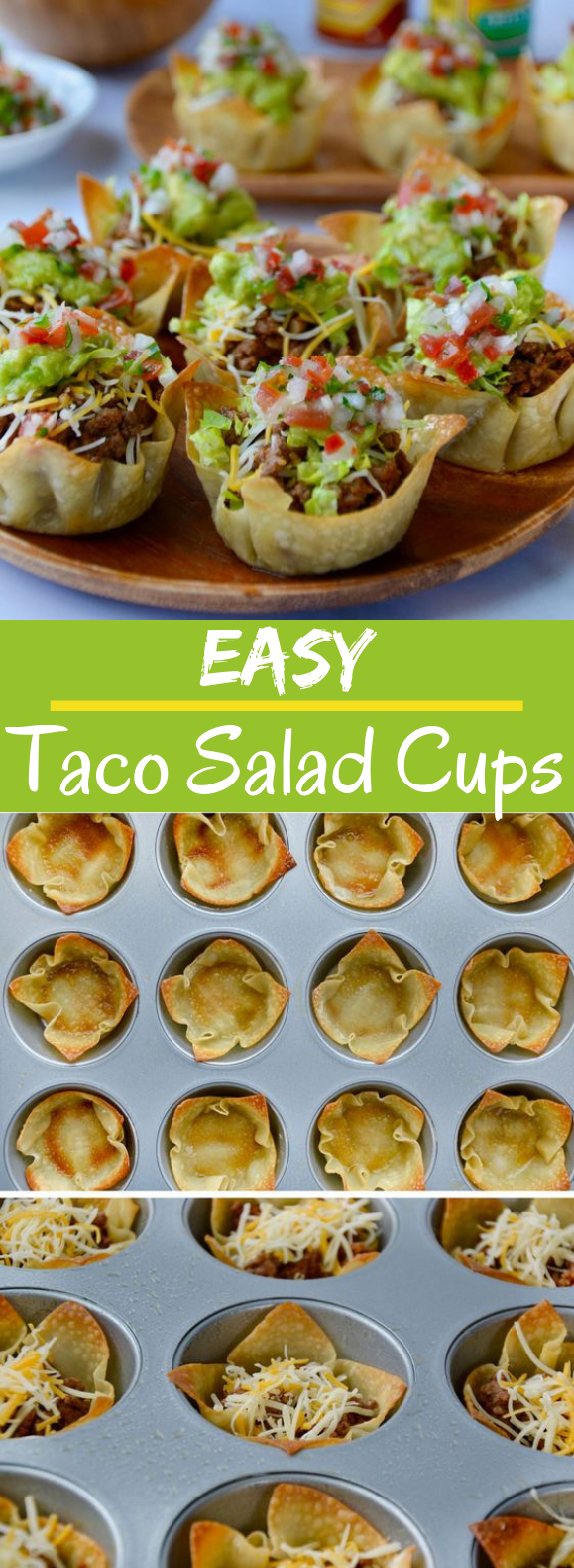 Easy Taco Salad Cups #appetizers #fingerfood