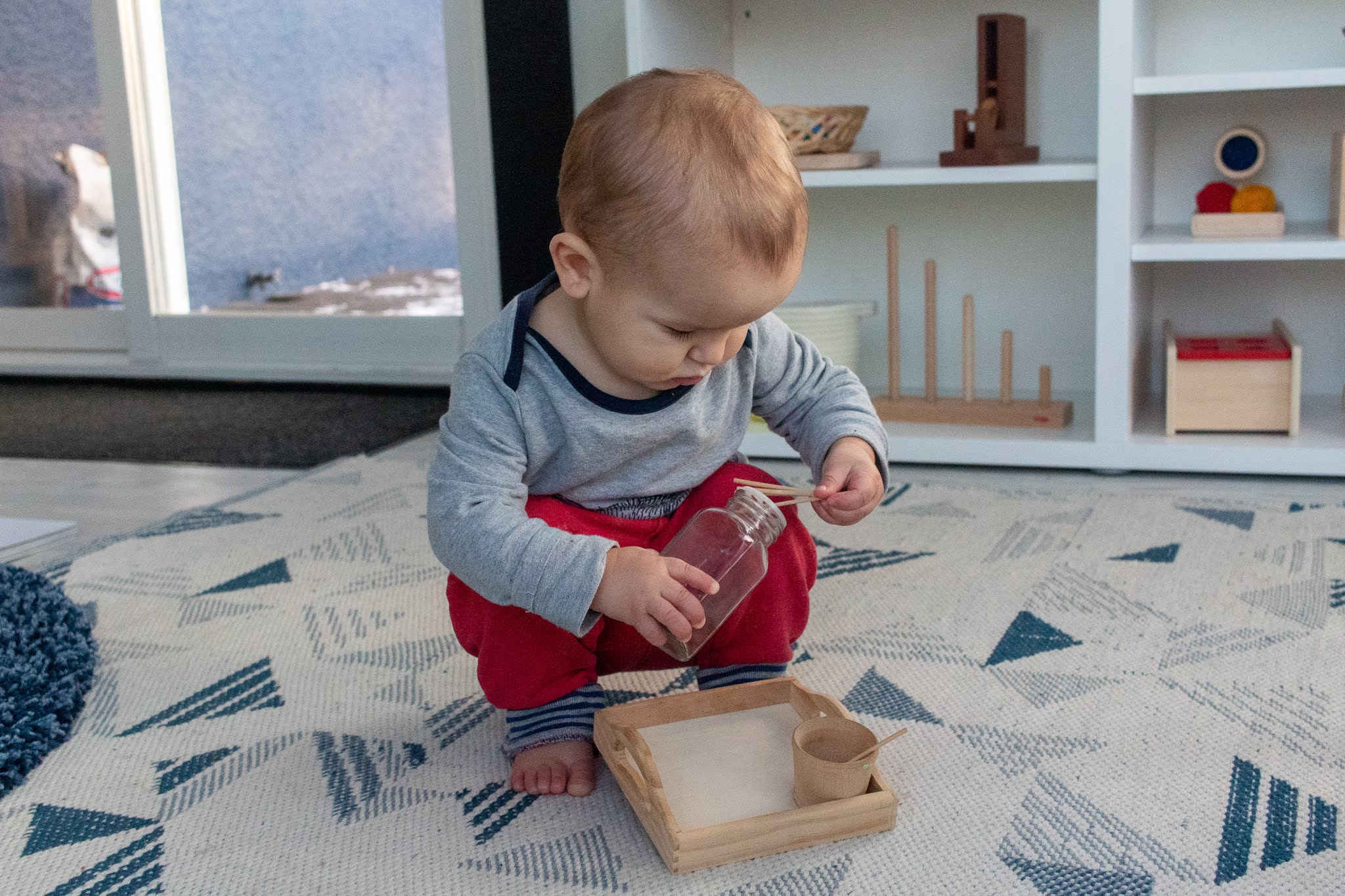 2 Minute Montessori - Sticks into Shaker