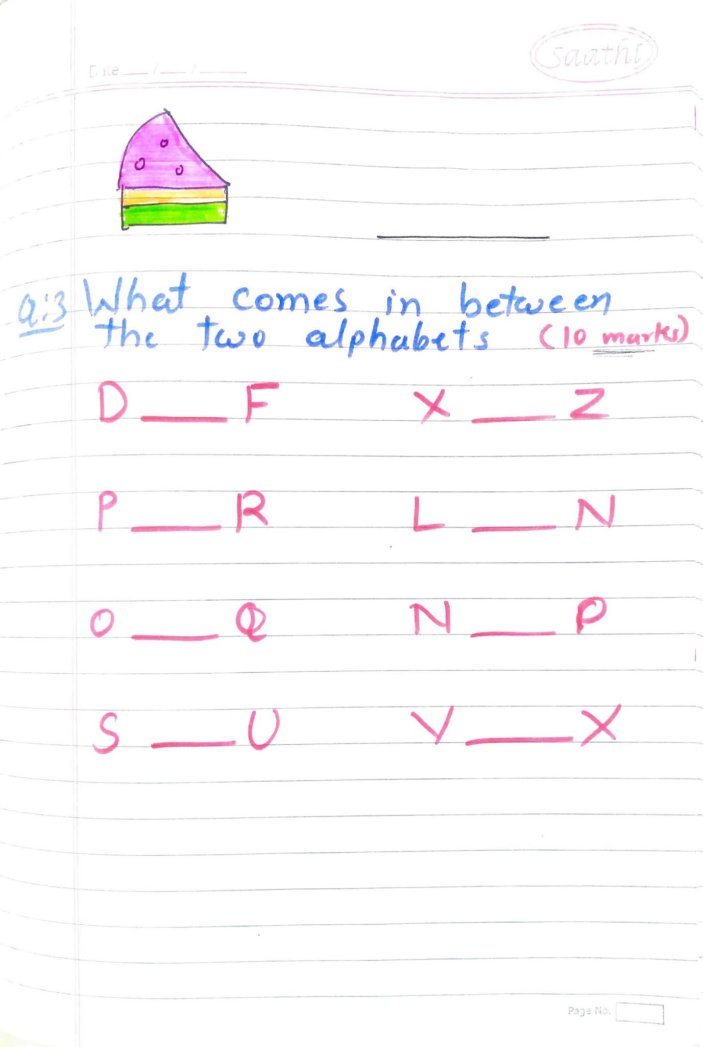 Nursery English Test papers 2021