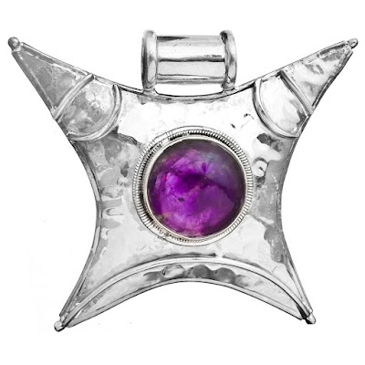 Sterling Silver Amethyst Large Pendant