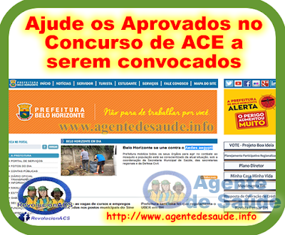 Ajude os Aprovados no Concurso de ACE a serem convocados pela Prefeitura