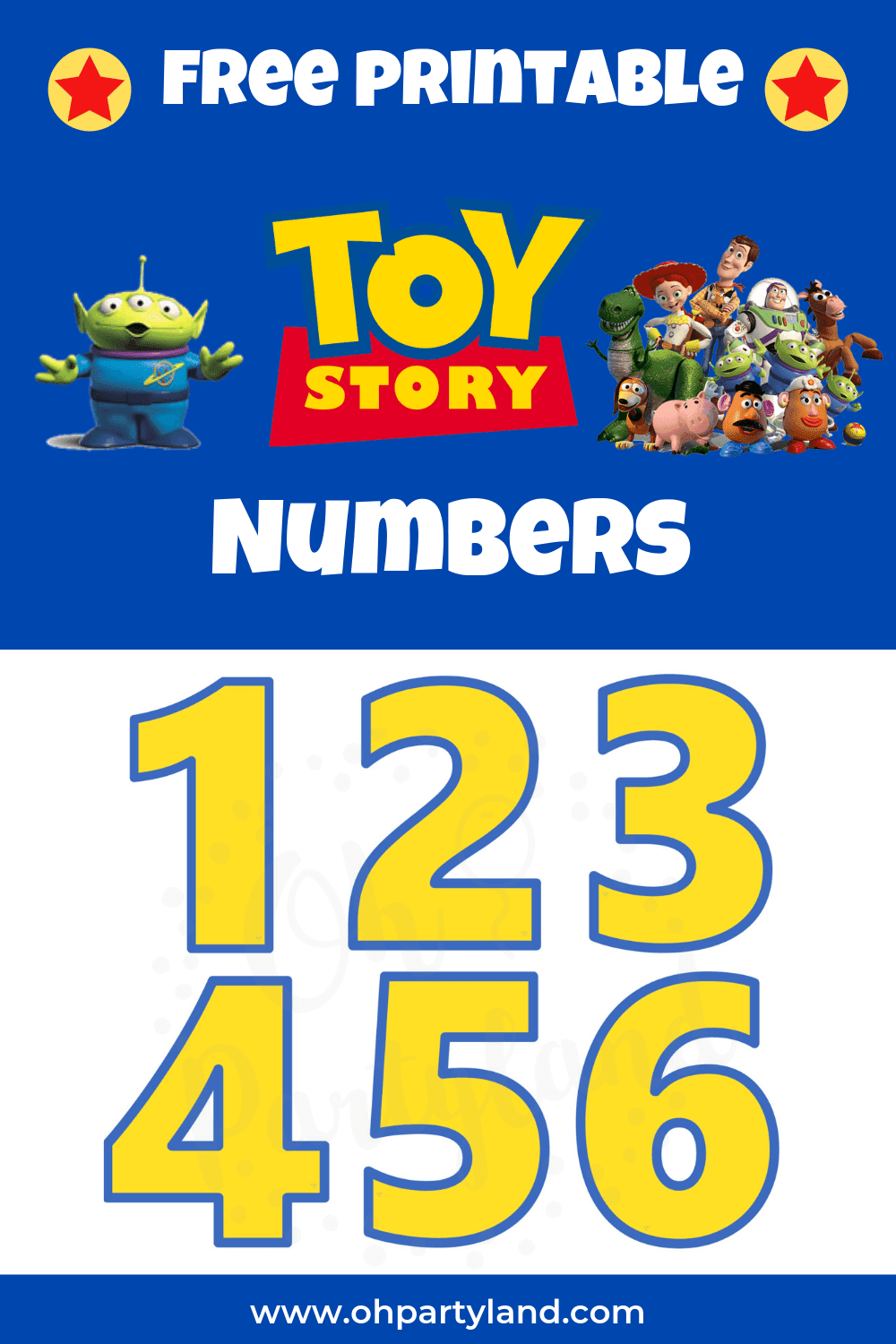 Free Printable Toy Story Numbers Oh Partyland Free Printable Toy Story Numbers Oh Partyland