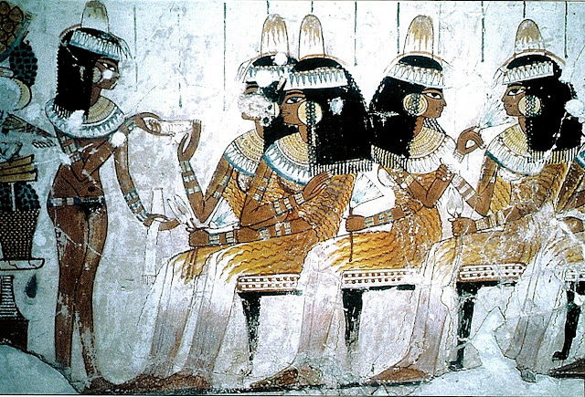 Гости на свадебном банкете. Роспись из гробницы Нахта в Долине Царей. Ок. 1350 г. до н.э.