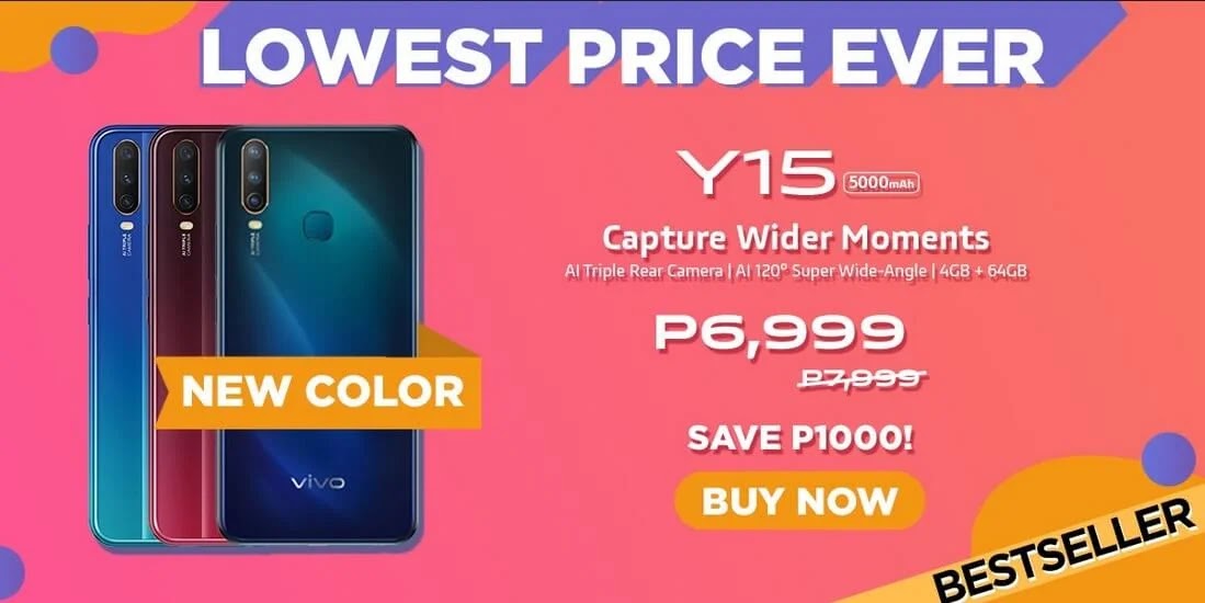 Price Drop Alert Vivo Y15 With Triple Camera And 5000mah Battery Now Only Php6 999 Teknogadyet
