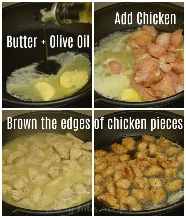 You will love this quick,best and easy Honey Butter Garlic Chicken bites which are so tender and juicy also cooked in delicious honey butter garlic sauce which is so easy to make and enjoy with rice and steamed vegetables. #savorybitesrecipes #honeybuttergarlicchicken #appetizer #chicken #easydinner #dinnerrecipes #honeybutterchicken how to make honey butter chicken - in a pan add butter,olive oil,chicken