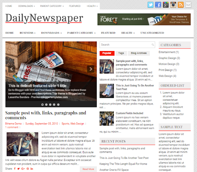 DailyNewspaper DailyNewspaper blogger template