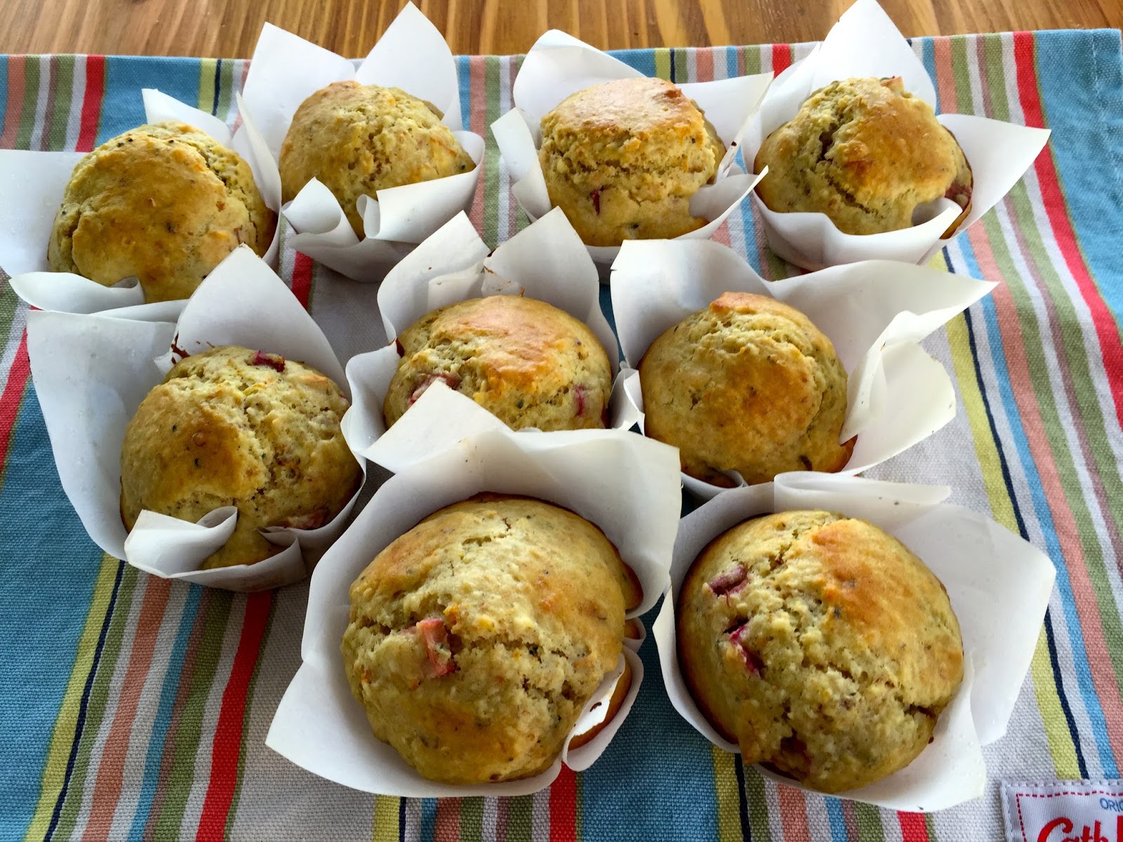 The Baked Alaska Project Rhubarb Oat Bran Breakfast Muffins
