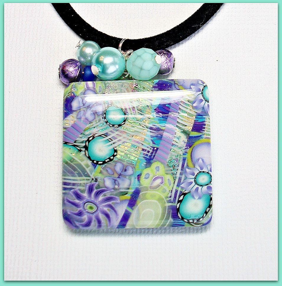 Beadazzle Me Polymer Jewelry: New Tutorial: Faux Dichroic Peacock Pendant