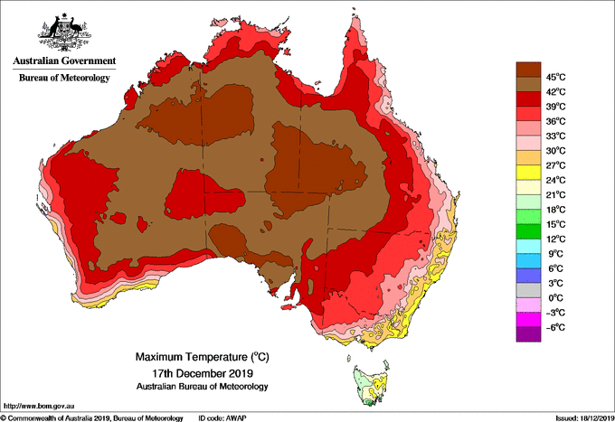 Dec. 17, 2019, Australia’s hottest day on record