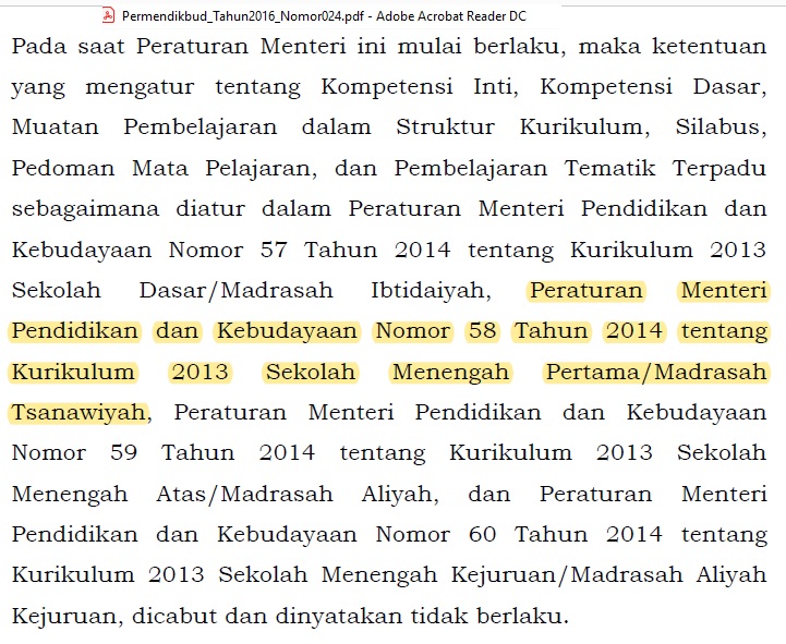 Landasan Hukum Implementasi Kurikulum 2013 Virtual Pendampingan
