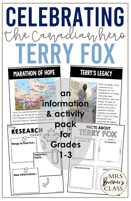 Terry Fox activities and information pack for Grades 1-3