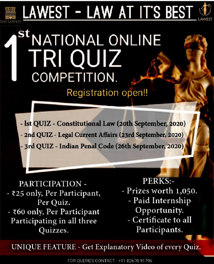 1ST NATIONAL ONLINE TRI-QUIZ COMPETITION