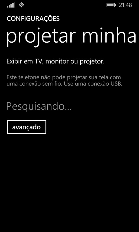 Projetar tela do windows phone no computador