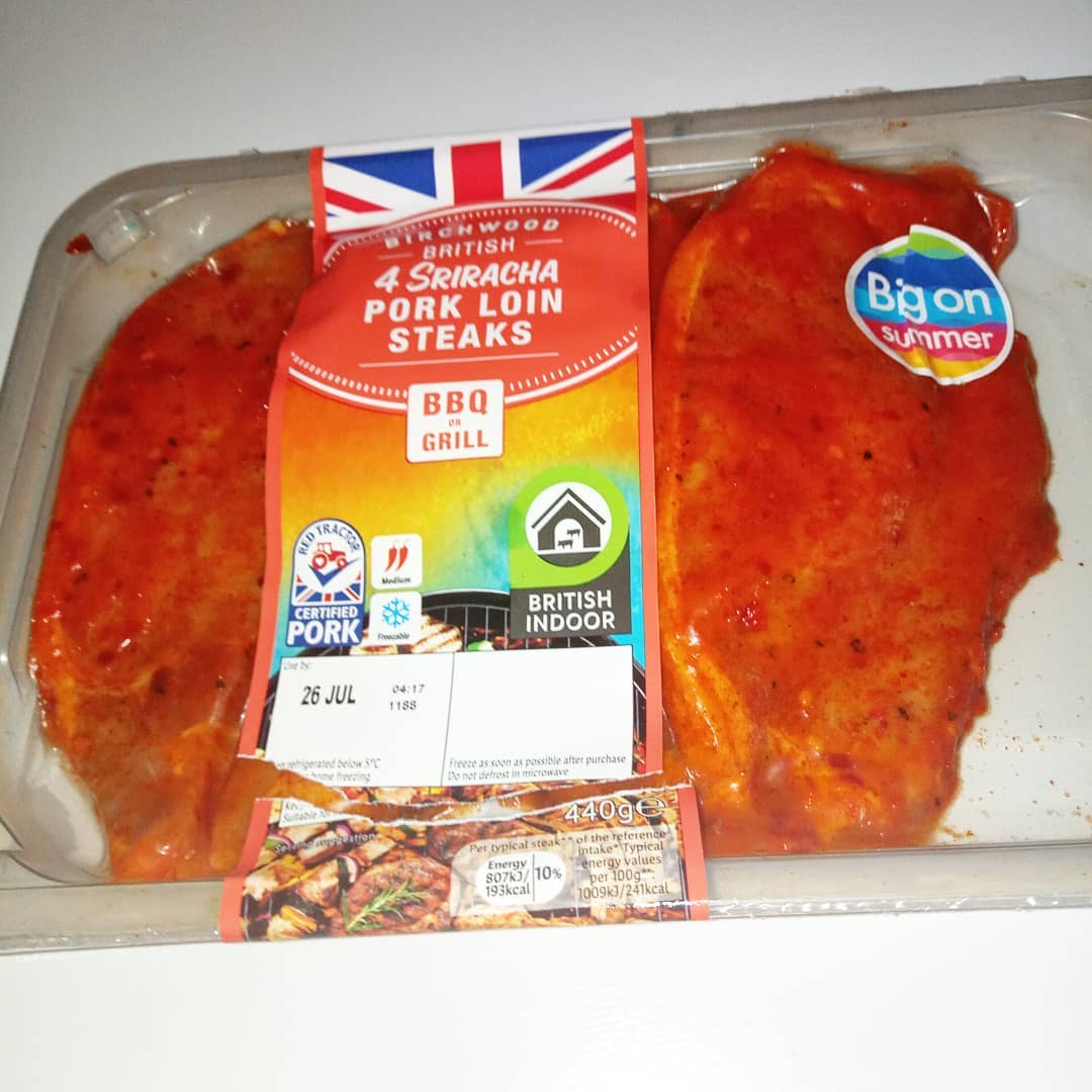 Supersupergirl's Food Reviews Lidl Birchwood British 4 Sriracha Pork Loin Steaks