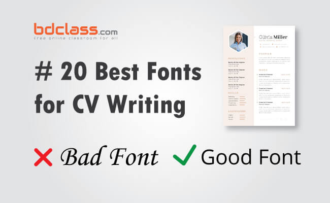 best fonts for cv writing