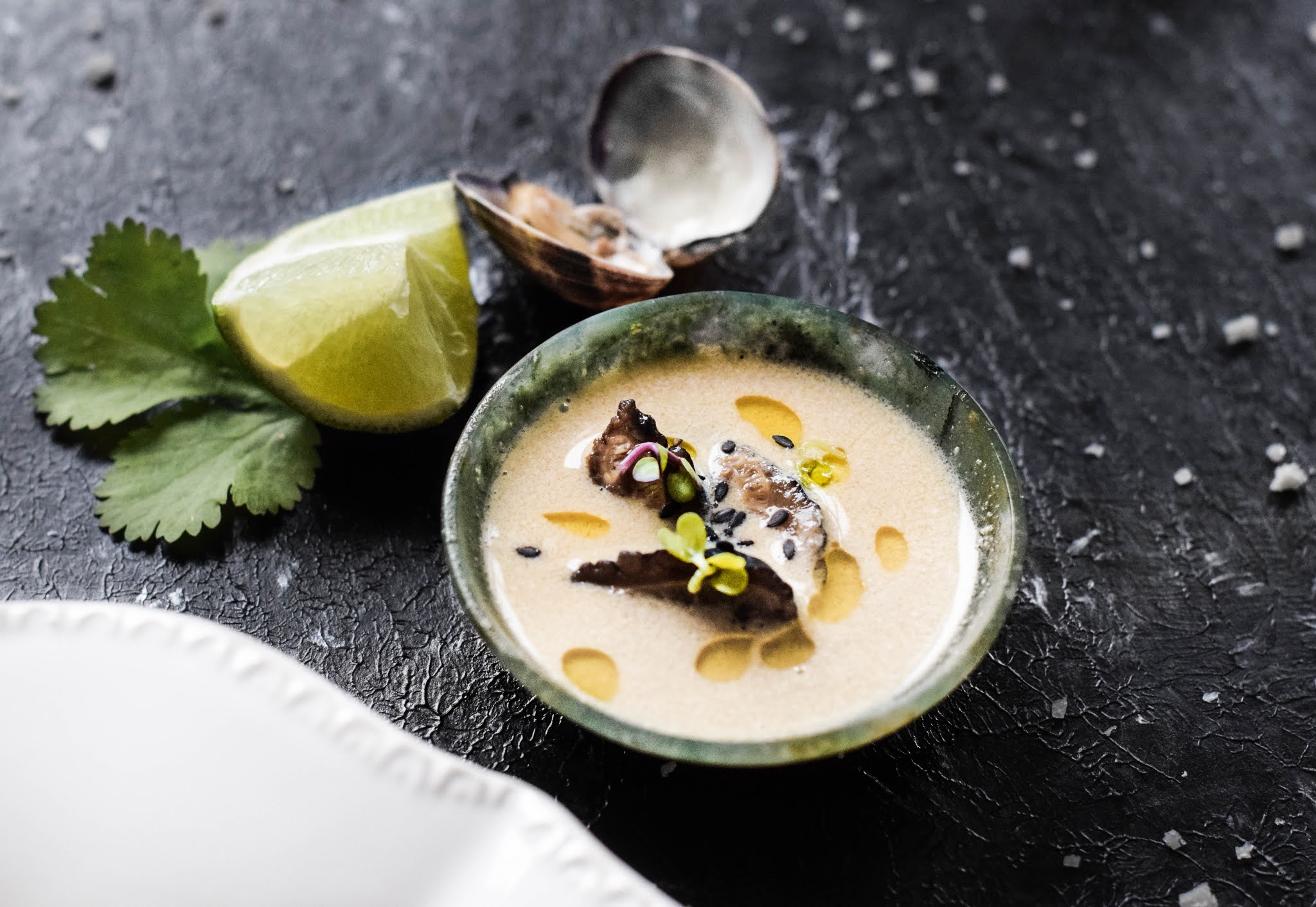 MAXCE cuisine Cod with truffle dashi sauce